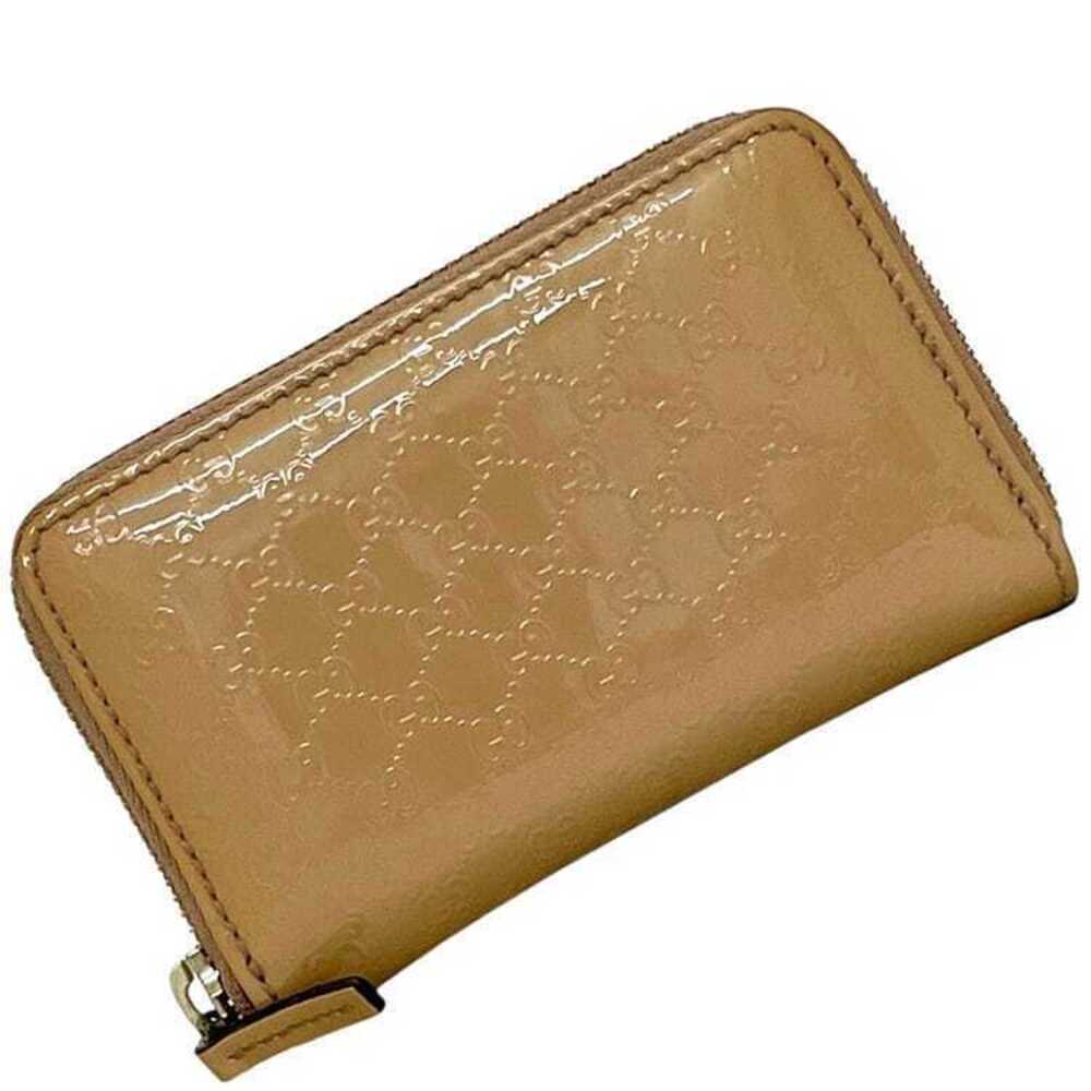 Gucci Coin Wallet Shima Leather GG Zipper Beige Tan